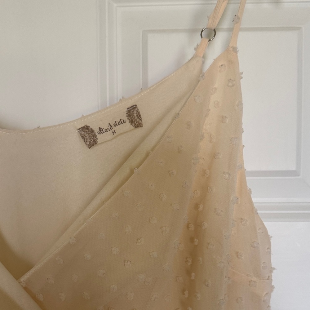 Altar'd State Cream Sheer Wrap High-Low Midi Dress - Picture 2 of 3